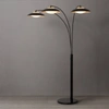 NOVA OF CALIFORNIA SAUCER 3 LIGHT ARC FLOOR LAMP - MATTE BLACK