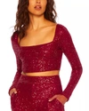 SUSANA MONACO SEQUIN SQUARE TOP IN BERRIES