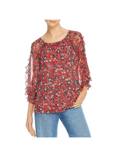 Parker Womens Silk Floral Top In Multi