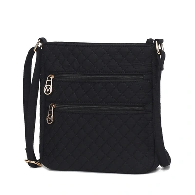 Mkf Collection By Mia K Lainey Solid Quilted Cotton Women's Crossbody By Mia K In Black