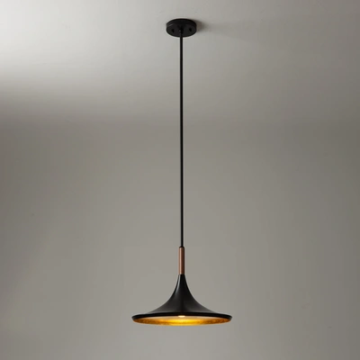 NOVA OF CALIFORNIA LODI PENDANT LIGHT SMALL - MATTE BLACK, WALNUT