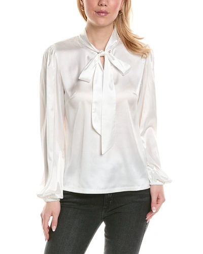 Colette Rose Scarf Neck Blouse In White