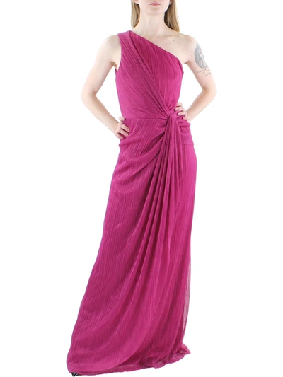 Adrianna Papell Stardust Womens Metallic Long Evening Dress In Pink