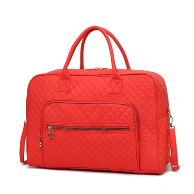 Mkf Collection By Mia K Jayla Solid Quilted Cotton Women's Duffle Bag By Mia K In Orange