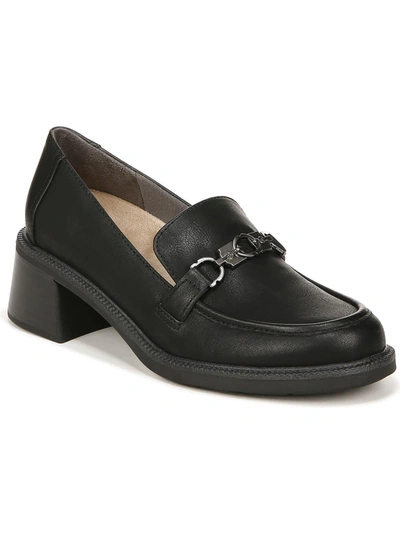Dr. Scholl's Shoes Rate Up Bit Womens Faux Leather Slip-on Loafers In Black