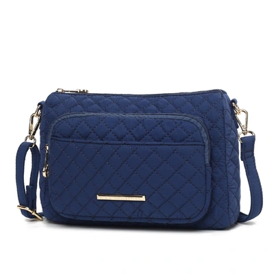 Mkf Collection By Mia K Rosalie Solid Quilted Cotton Women's Shoulder Bag By Mia K In Blue