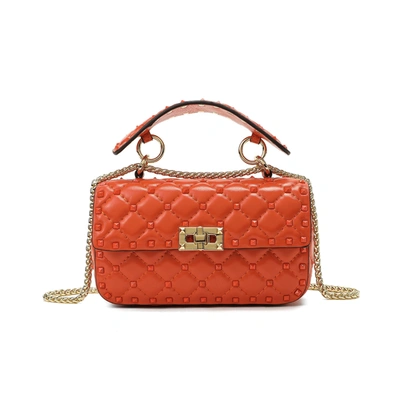 Tiffany & Fred Valenté Studded Leather Shoulder Bag In Orange
