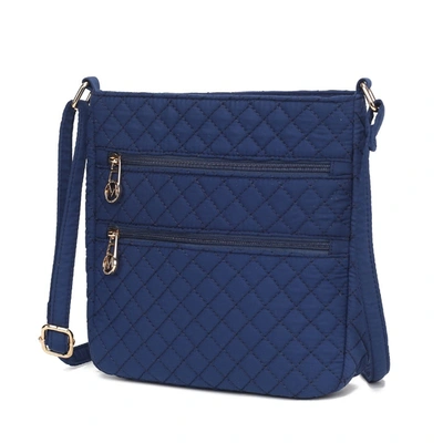 Mkf Collection By Mia K Lainey Solid Quilted Cotton Women's Crossbody By Mia K In Blue