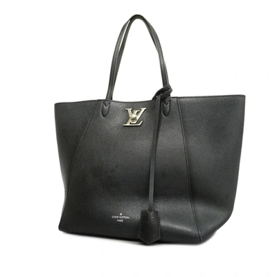 Pre-owned Louis Vuitton Lockme Leather Tote Bag () In Black