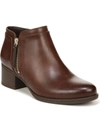 Naturalizer Karol Womens Faux Leather Side-zip Ankle Boots In Cinnamon Brown Synthetic