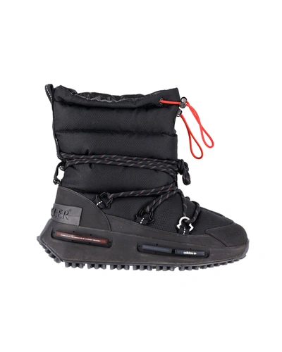 Moncler X Adidas Nmd Mid Boots In Black Synthetic Canvas