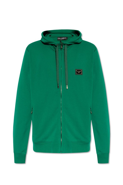 Dolce & Gabbana Jersey Zip In Green