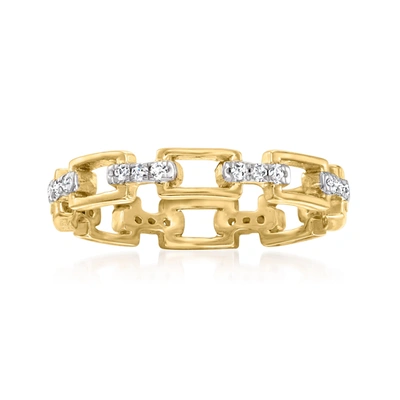 Ross-simons Diamond Link Ring In 18kt Gold Over Sterling Silver