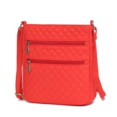 Mkf Collection By Mia K Lainey Solid Quilted Cotton Women's Crossbody By Mia K In Orange