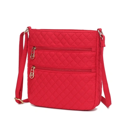 Mkf Collection By Mia K Lainey Solid Quilted Cotton Women's Crossbody By Mia K In Red