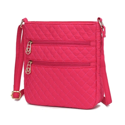 Mkf Collection By Mia K Lainey Solid Quilted Cotton Women's Crossbody By Mia K In Pink