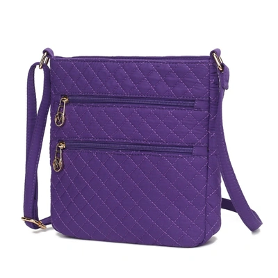 Mkf Collection By Mia K Lainey Solid Quilted Cotton Women's Crossbody By Mia K In Purple