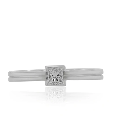 DIANA M. 18KT WHITE GOLD PRINCESS CUT DIAMOND RING CONTAINING 0.45 CTS TW (GH VS SI)