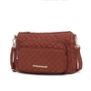 Mkf Collection By Mia K Rosalie Solid Quilted Cotton Women's Shoulder Bag By Mia K In Brown