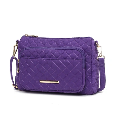 Mkf Collection By Mia K Rosalie Solid Quilted Cotton Women's Shoulder Bag By Mia K In Purple