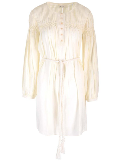 Isabel Marant Étoile Pleat Detailed Midi Dress In Beige