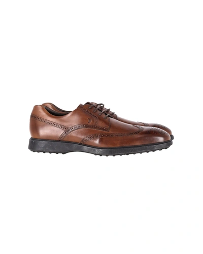 Tod's Lace-up Brogues In Brown Leather