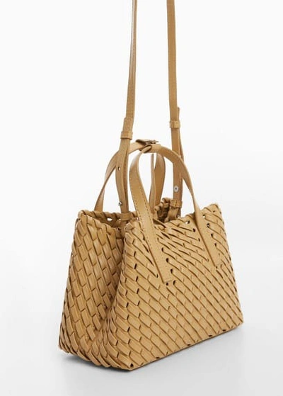 Mango Lattice Design Bag Beige