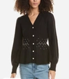 DESIGN HISTORY PEARL DETAIL PEPLUM SWEATER IN BLACK