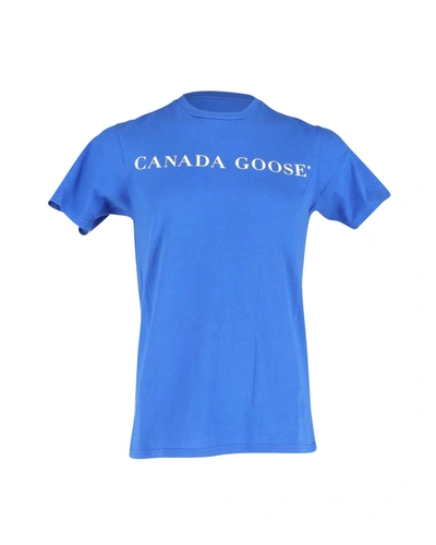 Canada Goose Polar Bear T-shirt In Blue Cotton