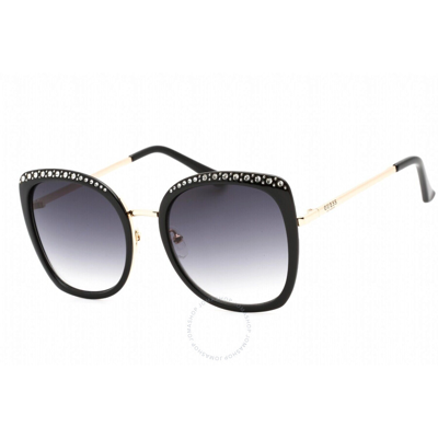 Guess Factory Smoke Gradient Butterfly Ladies Sunglasses Gf0381 01b 56 In Black