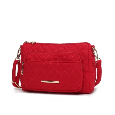 Mkf Collection By Mia K Rosalie Solid Quilted Cotton Women's Shoulder Bag By Mia K In Red