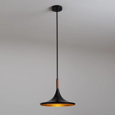 Nova Of California Lodi Pendant Light Large - Matte Black, Walnut