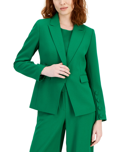 Tahari Asl Women's Peak-lapel Button-cuff Jacket, Regular & Petite In Clover