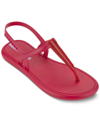 Ipanema Glossy Casual Flat Thong Sandals In Red