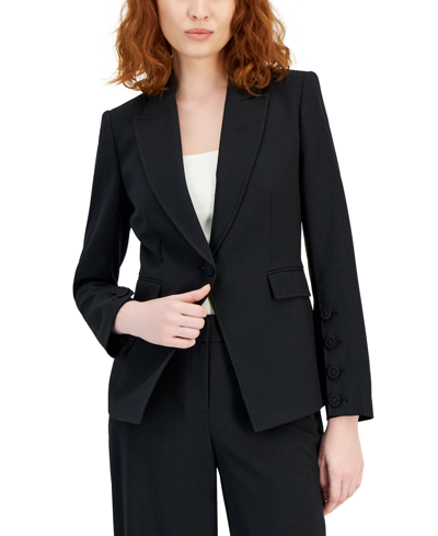 Tahari Asl Women's Single-button Peak-lapel Blazer In Black