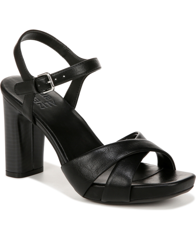 Naturalizer Morgan Platform Dress Sandals In Black Faux Leather