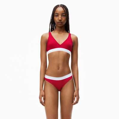 Alexander Wang V-neck Bralette In Ribbed Jersey In Barberry