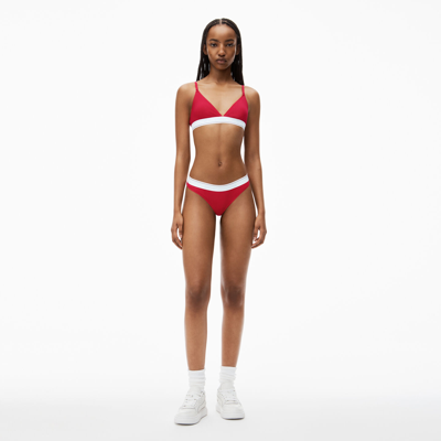 Alexander Wang Thong In Ribbed Jersey In Barberry