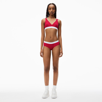 Alexander Wang Brief Underwear In Ribbed Cotton Jersey In Barberry