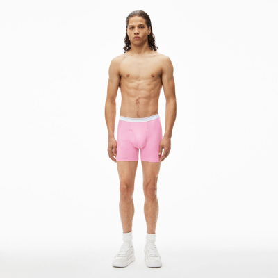Alexander Wang Boxer Brief In Ribbed Jersey In Begonia Pink