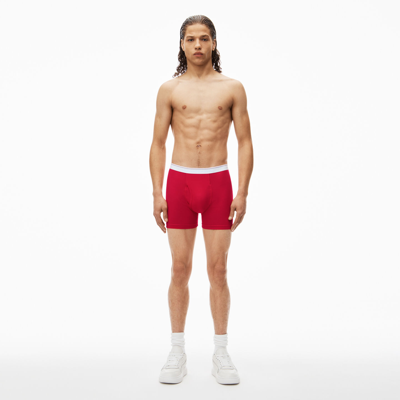 Alexander Wang Boxer Brief In Ribbed Jersey In Barberry