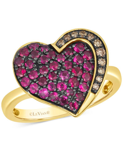 Le Vian Godiva X  Passion Ruby (3/4 Ct. T.w.) & Chocolate Diamond (1/10 Ct. T.w.) Heart Ring In 14k G In No Color