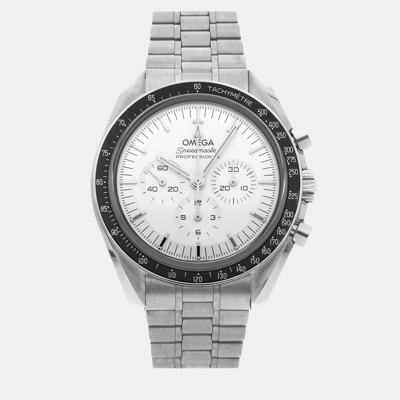 Pre-owned Omega Silver 18k White Gold Speedmaster 310.60.42.50.02.001 Manual Winding Men's Wristwatch 42 Mm