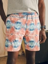 Faherty Shorelite Printed Drawstring 7 Swim Trunks In Water Color Star Nation