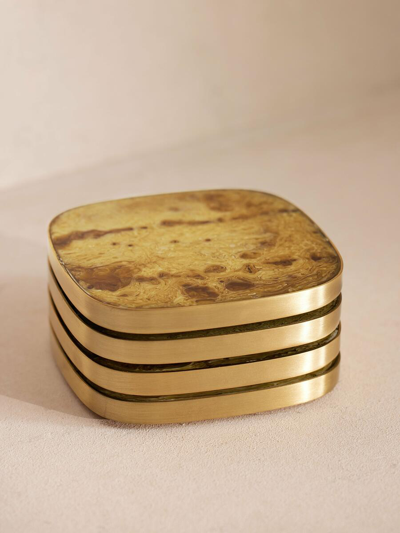 Soho Home Bodiam Resin And Brass Coasters Set Of Four