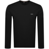 Hugo Boss Long-sleeved T-shirt In Stretch Cotton With Logo Detail In Black