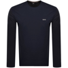 BOSS BUSINESS BOSS LOGO LONG SLEEVE T SHIRT NAVY