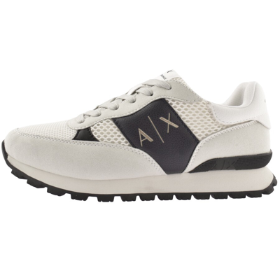 Armani Exchange Logo Trainers Beige