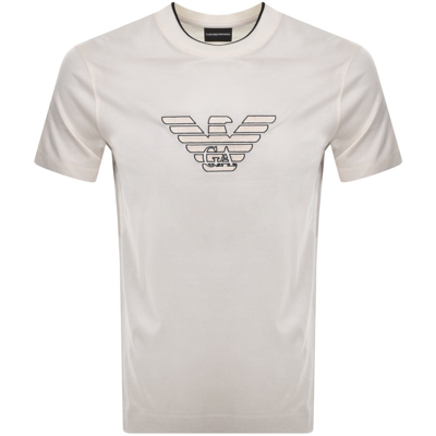 Armani Collezioni Emporio Armani Logo T Shirt Cream