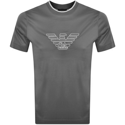 Armani Collezioni Emporio Armani Logo T Shirt Grey In Gray